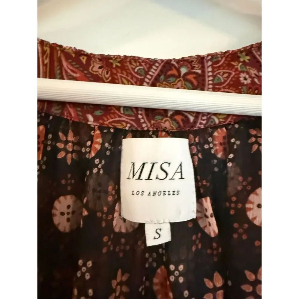 Misa Los Angelous Mia paisley ruffled tiered skirt and top set M - Picture 4 of 12